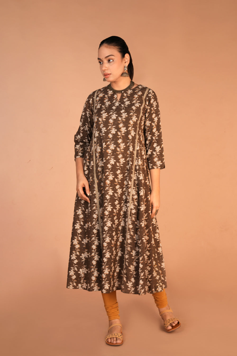 Image of Fern green Bagru cotton handblock printed kurta